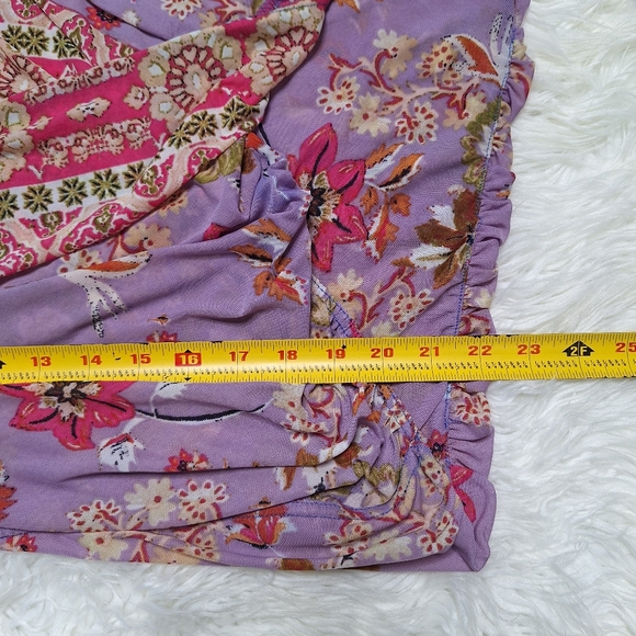 Free People Havana Blue Floral Print Sleeveless Surplice Top - Small - Picture 9 of 15